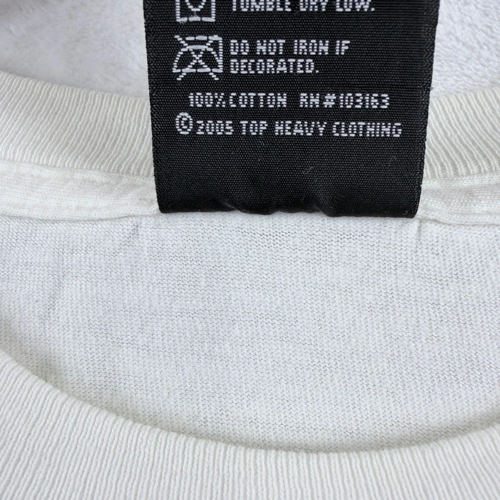 Top Heavy T-Shirt God Rules Cross Graphic White XL - Picture 4 of 8